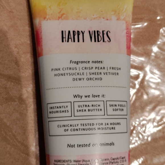 Bath & Body Works Happy Vibes Ultra Shea Body Cream 8 oz Retired (opened) - Picture 3 of 6